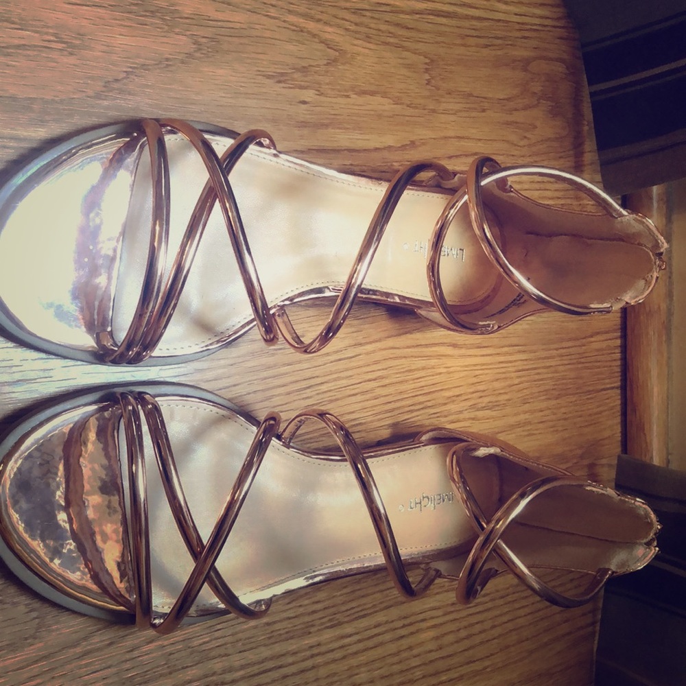 Rose gold strap sandals